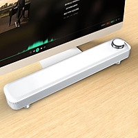 SADA V-102 Speaker Bar Computer Speakers with 2 * 3.5mm Audio Cable for Mic & Audio Wired Computer Sound Bar Stereo USB