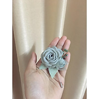Hoa cài áo handmade đóa hồng xanh ngọc