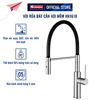 Vòi rửa bát thân mềm Konox, Model KN1618, Inox 304AISI tiêu chuẩn châu Âu, mạ PVD 5 lớp sáng bóng, Hàng chính hãng