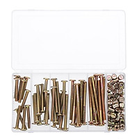 100Pcs M6 Zinc Plated Hex Socket Head Cap Furniture Screw Bolt Barrel Nut Assorted Kit For Bed Cot Furniture Office Appliance
