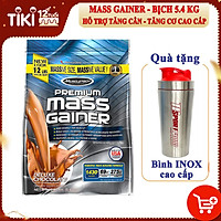 Combo Sữa tăng cân tăng cơ Premium Mass Gainer của Muscle Tech hương Chocolate bịch 5.4 kg hỗ trợ tăng cân tăng cơ nhanh cho người gầy, kén ăn, khó tăng cân, hấp thụ thức ăn tự nhiên kém & Bình INOX 739 ml (Màu Ngẫu Nhiên)