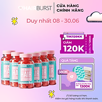 Combo 6 lọ kẹo dẻo vitamin chăm sóc, kích thích mọc tóc HAIRBURST chewable hair vitamins 60 gram/ lọ