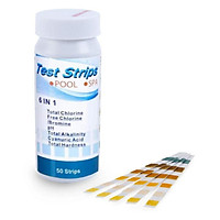 50Pcs/Bottle Test Strips 6 IN 1 for Swimming Pool SPA Chlorine pH Alkalinity Water Hardness