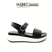 HANO - Sandal đế Xuồng quai ngang 5cm Da cao cấp xuất xịn SD0079