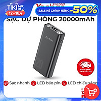 Pin sạc dự phòng Yoobao L20 20000mAh tích hợp 2 đèn LED siêu sáng-Thiết kế hiện đại- Hàng chính hãng