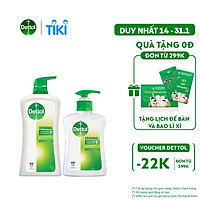 Bộ 1 chai sữa tắm kháng khuẩn Dettol 950G/Chai và 1 nước rửa tay diệt khuẩn Dettol 250G/Chai
