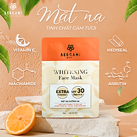 Mặt nạ giấy Vitamin C Bergami - Tinh chất cam tươi - Dưỡng trắng da, cấp ẩm mịn màng, chăm sóc da mặt 30g