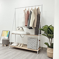 Giá Treo Quần Áo IGA White Rossi 2F Phong Cách Hàn Quốc