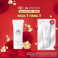 Bộ sản phẩm Kem chống nắng dưỡng trắng dạng gel Anessa 90g và Sữa rửa mặt dành cho da nhạy cảm d program 120g