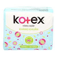 Băng Vệ Sinh Kotex Hằng Ngày Kháng Khuẩn 40 Miếng