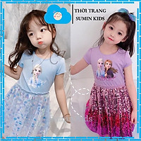 Đầm công chúa elsa mẫu váy công chúa elsa cho bé gái trang trí kim sa sành điệu cho bé gái 11-25kg
