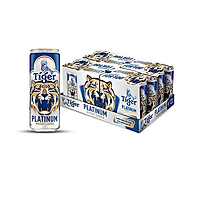 THÙNG 24 LON - Bia Tiger Lúa mì Platinum Sleek lon 330ml
