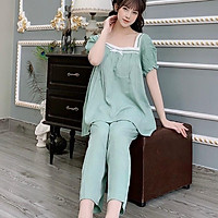 đồ bộ bầu bộ sau sinh cộc tay đẹp, rẻ cho mẹ bầu và sau sinh ở cữ, chất ĐŨI, có khóa ti tiện lợi