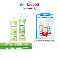 Bộ Dung Dịch Vệ Sinh Phụ Nữ Lactacyd Odor Fresh Ngăn Mùi 24H 250ml + Sữa Tắm Gội Trẻ em Lactacyd Baby Extra Milky 500ml