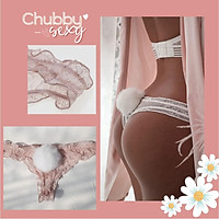 Quần Lọt Khe Sexy Ren Đuôi Thỏ Cục Bông - Đồ Lót Nữ Sexy - QLK002- Chubby.Sexy