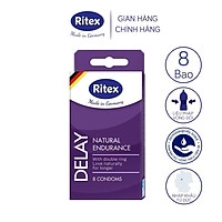 Bao cao su Ritex Delay kéo dài thời gian hộp 8 bao - Hàng nhập khẩu chính hãng- RD002