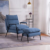 Ghế lười, ghế bành sofa thư giãn nằm đọc sách xem phim kèm đôn gác chân tiện lợi ,có đệm bông êm ái ,kiểu dáng trẻ trung ( giao hàng màu ngẫu nhiên )
