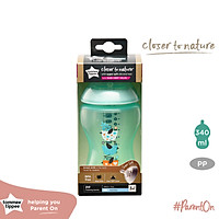 Bình sữa ty siêu mềm tự nhiên Tommee Tippee Closer to Nature 340ml, núm ty đi kèm 3-6 tháng - Xanh Ngọc
