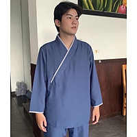 Đồ Lam Đi Chùa # Nam # Lãnh Tụ Thêu Túi Áo
