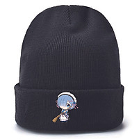 Mũ len đen in hình RE: ZERO anime chibi Bắt Đầu Lại Ở Thế Giới Khác mũ len nam nữ dễ thương