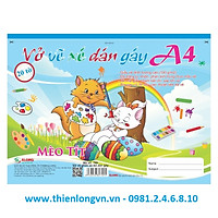Vở vẽ ghim xé dán gáy A4 - 20 tờ; Klong 709 bìa xanh biển