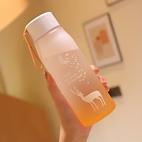 Bình Nước Nhựa Nắp Vặn Dây Treo Họa Tiết Hươu Và Trăng Sao Tiện Dụng Phù Hợp Với Mọi Lứa Tuổi 560ml