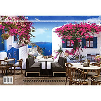 Tranh dán tường canvas hình hoa cho quán cafe, trà sữa ADHW091902