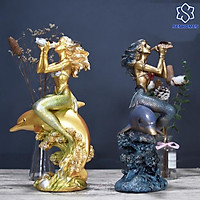 Tượng Hai Nàng Tiên Cá Trang Trí Nội Thất Hiện Đại & Phong Thủy Senhomes