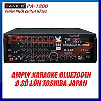 Âm ly Karaoke Bluetooth SANKIO 1200USB - Amply 8 sò lớn, nút nhôm sang trọng, quạt gió tản nhiệt - Hàng chính hãng