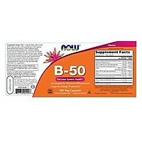 Viên Uống Now Bổ Sung Vitamin B 50mg Sản Sinh Năng Lượng + Bảo Vệ Hệ Thần Kinh