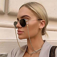 Fashion Chain Metal Twist Neck Wear Shiny Anti-skid Glasses Chain Sunglasses Accessories Anti-loss Cord