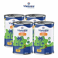 COMBO 4 LON NƯỚC CỐT DỪA TƯƠI ORGANIC VIETCOCO 400ML
