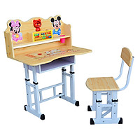 Bàn Học Sinh Có Giá Sách Nhỏ Thiết Kế Thông Minh, Mặt Bàn Gỗ Chân Thép Chắc Chắn, Điều Chỉnh Cao Thấp
