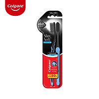 Bộ đôi bàn chải đánh răng Colgate than hoạt tính kháng vi khuẩn SlimSoft Charcoal mềm mảnh