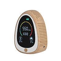 Air Quality Monitor CO2 Alarm Detector with LCD Screen Indoor Temperature Humidity Display Carbon Dioxide Tester 1400mAh