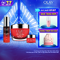 Combo 3 OLAY Collagen Peptide : Kem Dưỡng 50g + Kem Mắt 15ml+ Serum 30ml