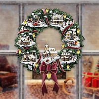 Christmas Tree Rotating Sculpture Train Decor Window Paste Stickers Type C