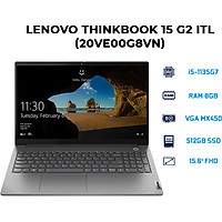 Laptop Lenovo ThinkBook 15 G2 ITL 20VE00G8VN (Core i5-1135G7/ 8GB DDR4/ 512GB SSD/ MX450 2GB/ 15.6 FHD IPS/ DOS) - Hàng Chính Hãng
