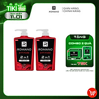 Combo 2 Tắm gội 2 trong 1 Romano hương nước hoa 650g/chai