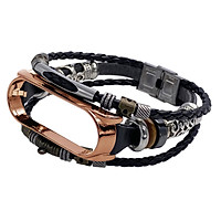 Retro Strap Replacement for Mi Band 6/6 NFC Wrist Strap Compatible with Xiaomi Mi Band 5 Leather Strap Replacement