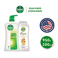 SỮA TẮM DETTOL KHÁNG KHUẨN 950G TẶNG SỮA TẮM DƯỠNG THỂ 200G