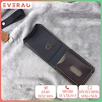 Ví sen da bò handmade cao cấp thời trang EVERAU dành cho cả nam và nữ, bảo hành chính hãng 12 tháng