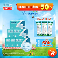 Combo 6 Hộp Khẩu trang Bông Bạch Tuyết 4 lớp xanh (50 cái/hộp)