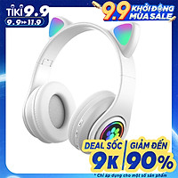 Tai nghe Bluetooth tai mèo đáng yêu có mic đàm thoại cao cấp, tai nghe mèo có đèn phát sáng cute tai nghe tai mèo thời trang, headphone Bluetooth đáng yêu có thể sử dụng khi chơi các tựa game online