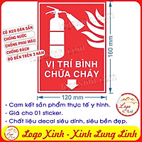 LOGO TEM STICKER DÁN THÔNG BÁO NƠI ĐỂ BÌNH CHỮA CHÁY, BÌNH CỨU HỎA, FIRE EXTINGUISHER PLACE - MẪU 2