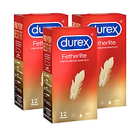 Bộ 3 Bao Cao Su Durex Fetherlite – Hộp 12 bao