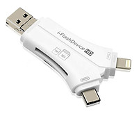 4 in 1 iPhone/Micro usb/USB Type-c/USB SD Card Reader for iPhone iPad Mac & Android, SD & Micro SD, PC