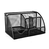 7 Storage Compartments Multi-functional Mesh Desk Organizer Pen Holder Stationery Storage Container Box Collection