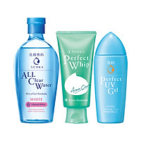 Bộ sản phẩm Senka làm sạch và chống nắng dành cho da mụn (Tẩy trang Senka White 230ml + Sữa Rửa Mặt Senka Acne 100g + Gel chống nắng Senka UV Gel 80ml)