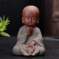 Tượng chú Tiểu gốm tử sa trang trí nhà cửa phong thủy